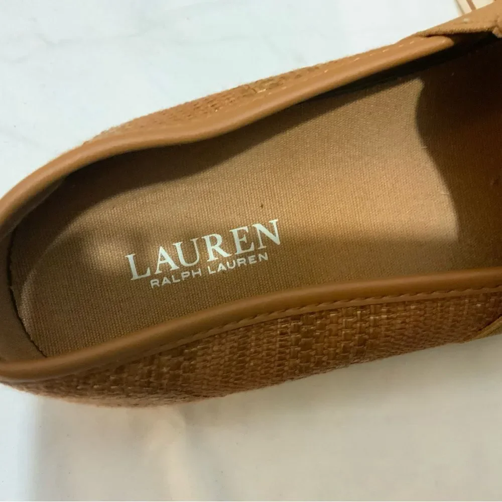 Lauren by Ralph Lauren Jinny Womens Woven Slip-On Sneaker. Tan Cushionin 8 B